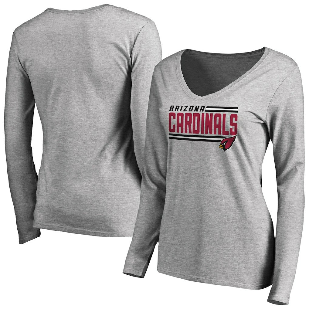 Women's Iconic Collection On Side Stripe Long Sleeve V-Neck T-Shirt - Arizona Cardinals