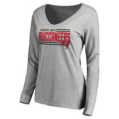 Women's Iconic Collection On Side Stripe Long Sleeve V-Neck T-Shirt - Tampa Bay Buccaneers