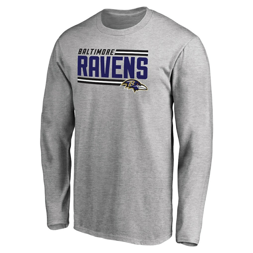 Iconic Collection On Side Stripe Long Sleeve T-Shirt - Baltimore Ravens