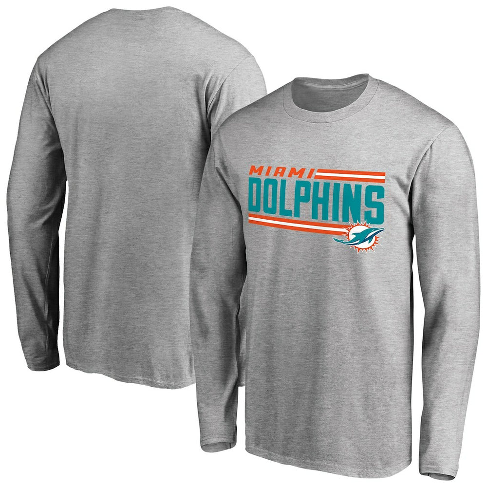 Iconic Collection On Side Stripe Long Sleeve T-Shirt - Miami Dolphins
