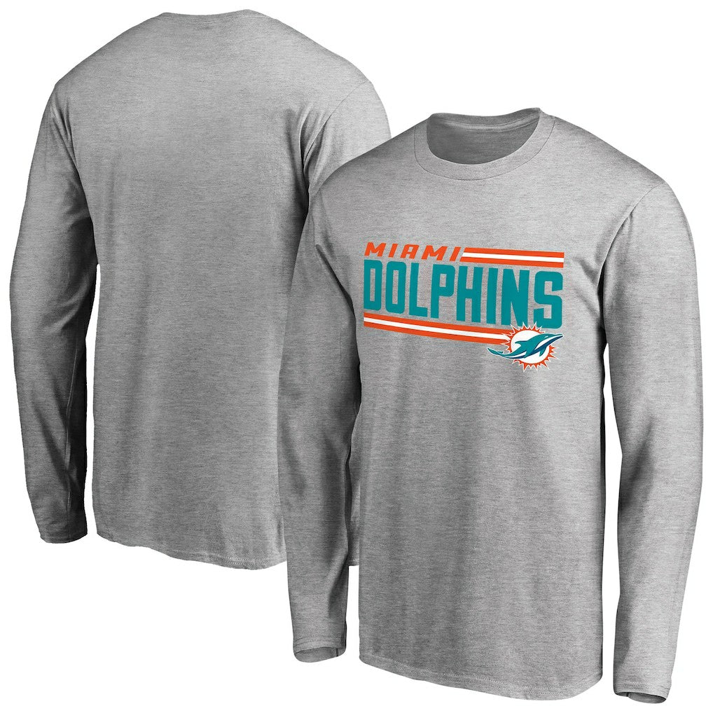 Iconic Collection On Side Stripe Long Sleeve T-Shirt - Miami Dolphins