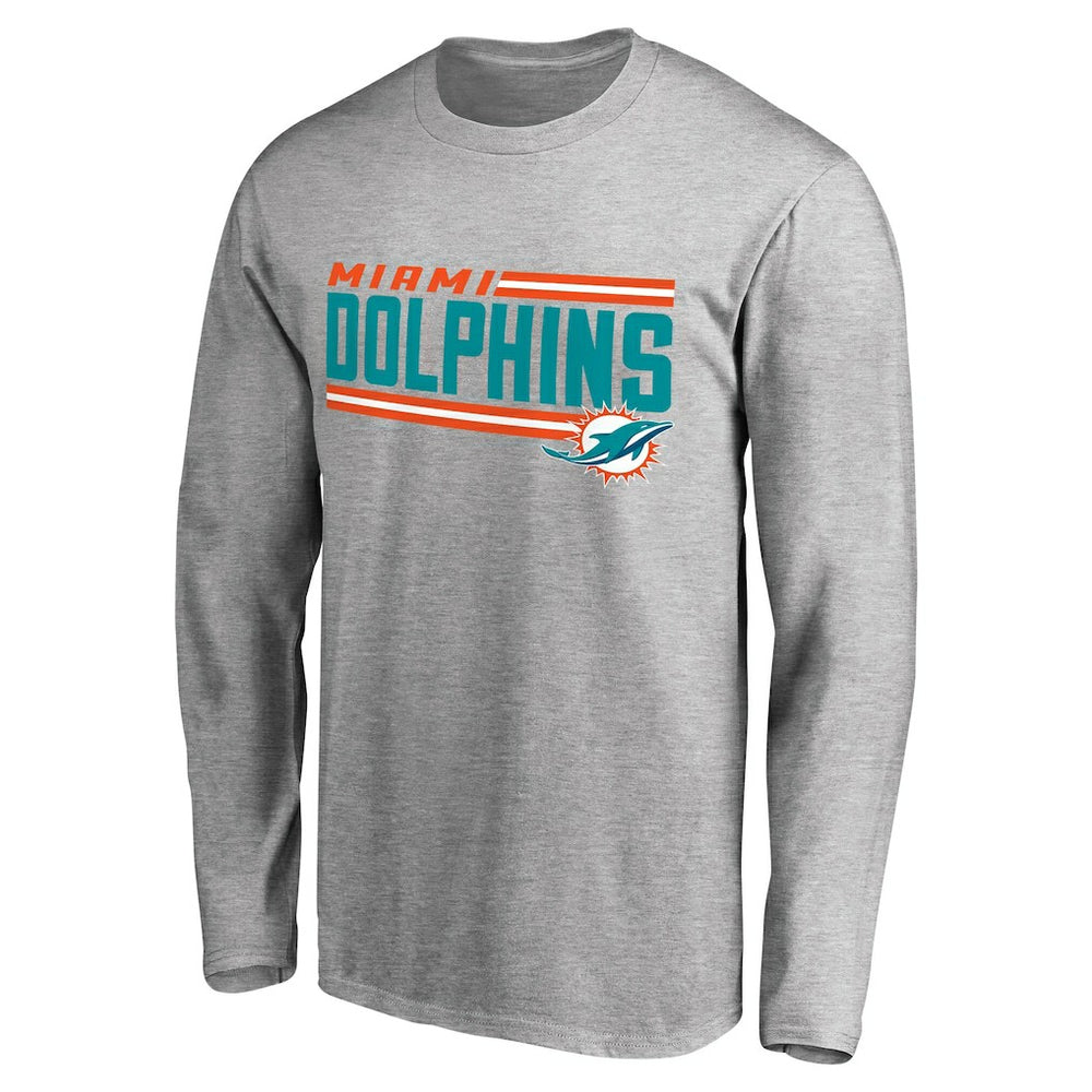 Iconic Collection On Side Stripe Long Sleeve T-Shirt - Miami Dolphins