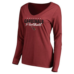 Women's Iconic Collection Script Assist Long Sleeve V-Neck T-Shirt - Arizona Cardinals