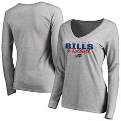 Women's Iconic Collection Script Assist Long Sleeve V-Neck T-Shirt - Buffalo Bills