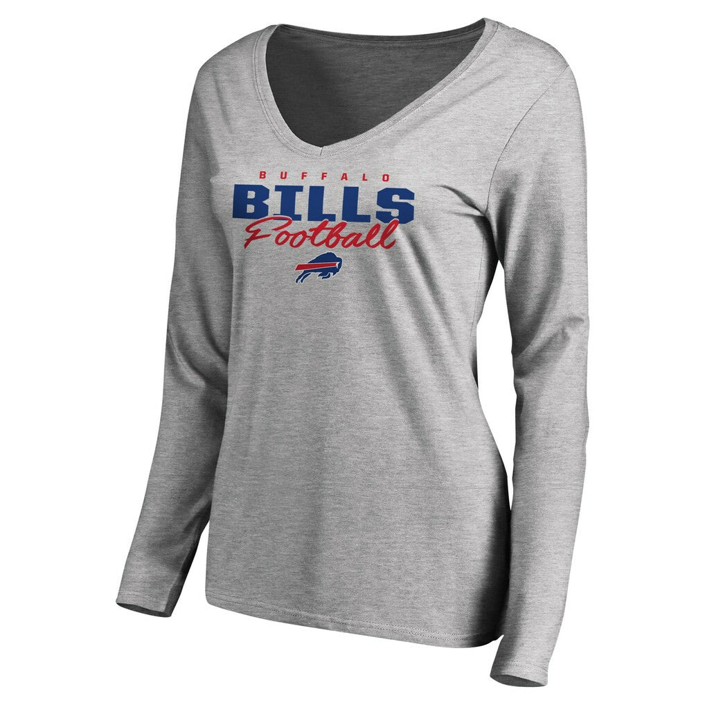 Women's Iconic Collection Script Assist Long Sleeve V-Neck T-Shirt - Buffalo Bills