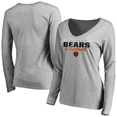 Women's Iconic Collection Script Assist Long Sleeve V-Neck T-Shirt - Chicago Bears