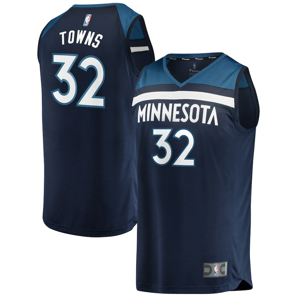 NBA Karl-Anthony Towns Minnesota Timberwolves Fast Break Replica Player Jersey Navy