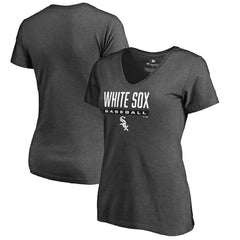 MLB Chicago White Sox Women's Win Stripe V-Neck T-Shirt