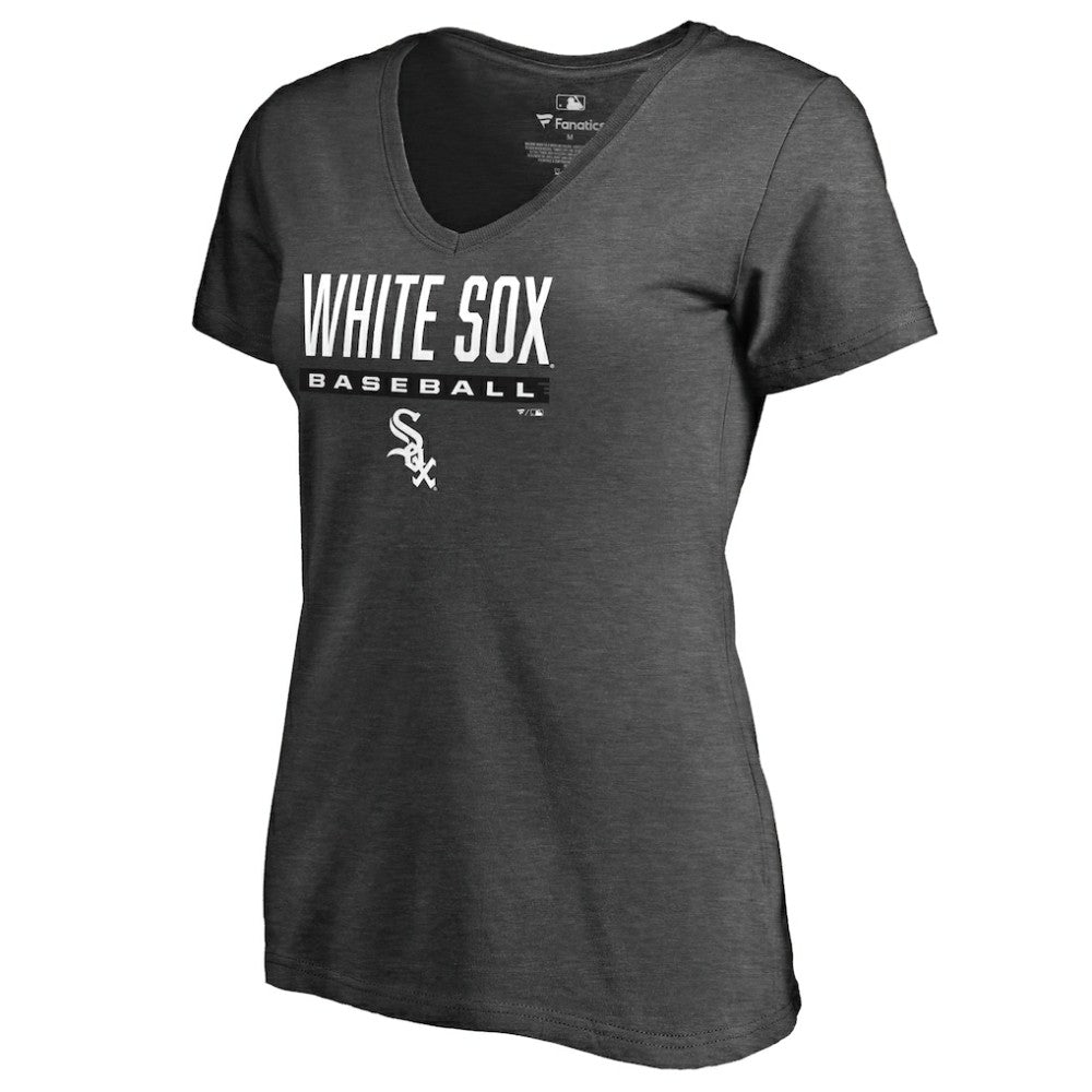 MLB Chicago White Sox Women's Win Stripe V-Neck T-Shirt