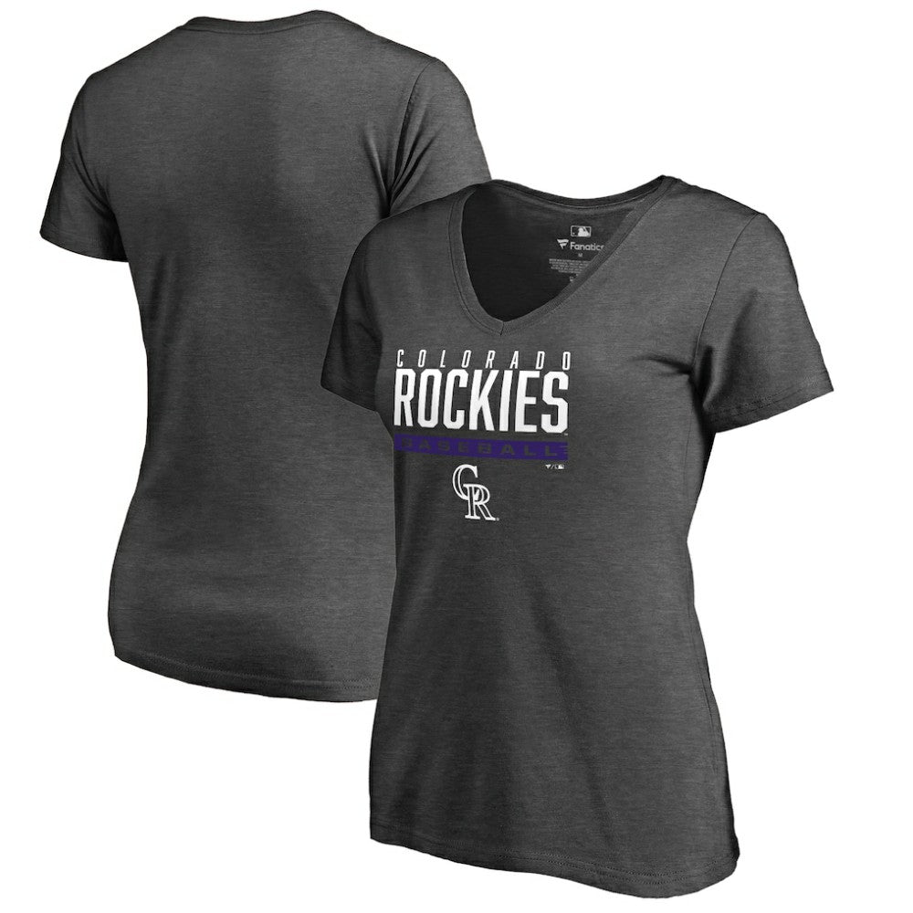 MLB Colorado Rockies Women's Win Stripe V-Neck T-Shirt
