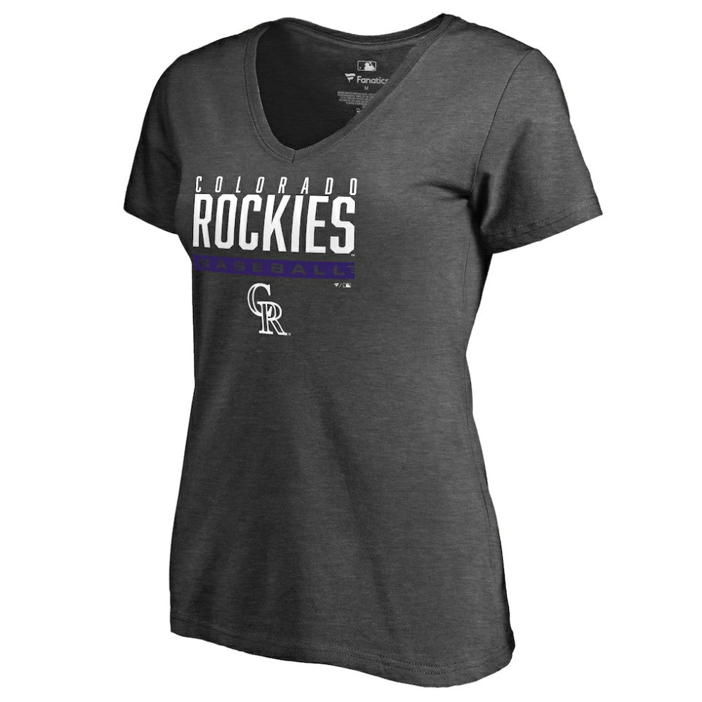 MLB Colorado Rockies Women's Win Stripe V-Neck T-Shirt