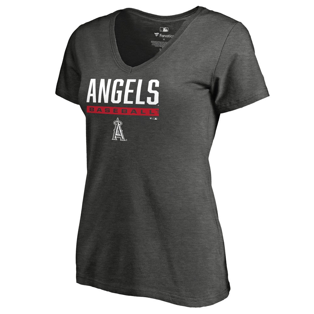 MLB Los Angeles Angels Women's Win Stripe V-Neck T-Shirt