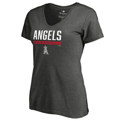 MLB Los Angeles Angels Women's Win Stripe V-Neck T-Shirt