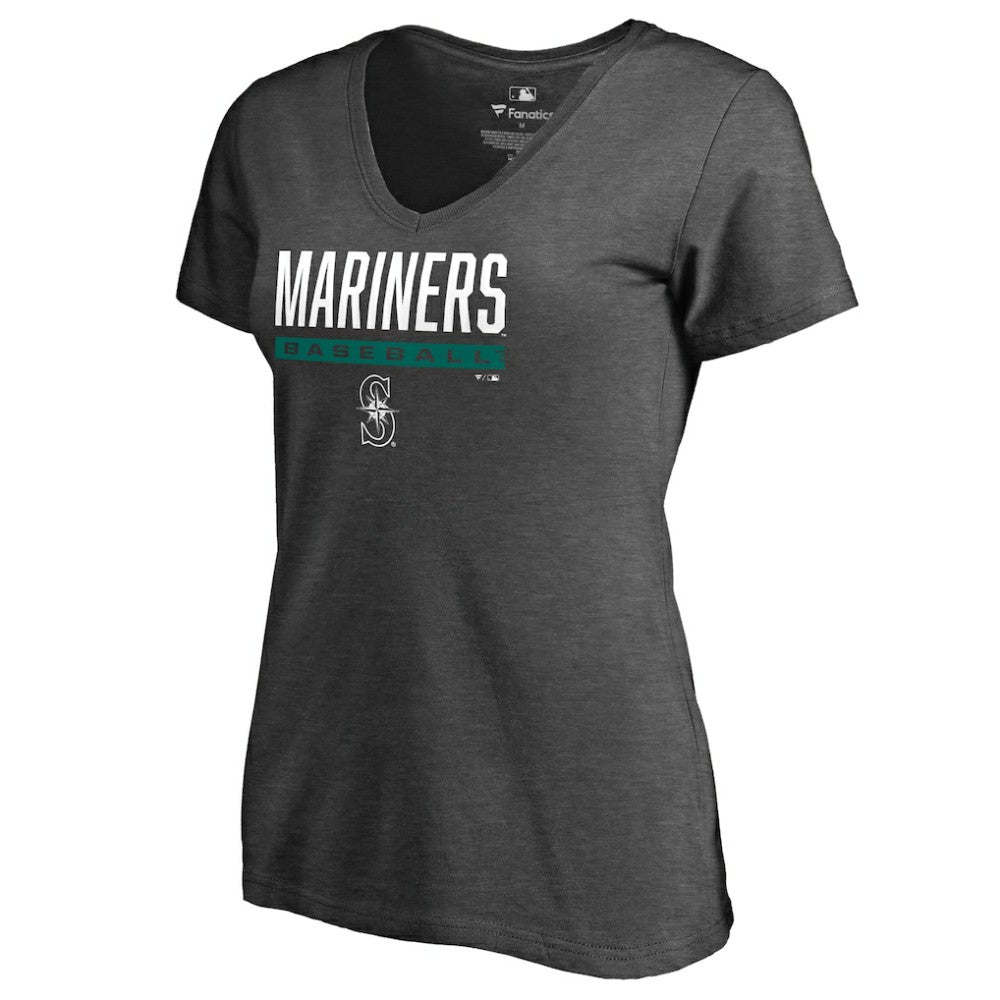 MLB Seattle Mariners Women's Win Stripe V-Neck T-Shirt