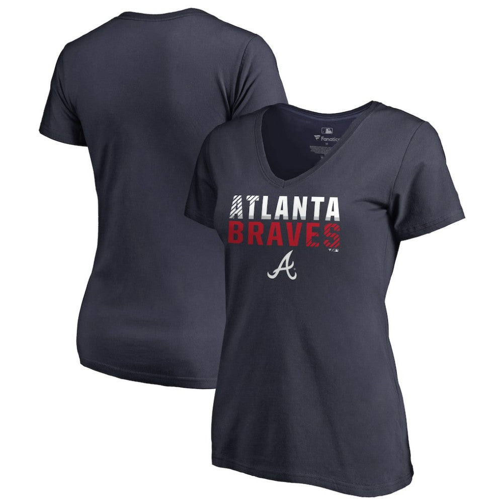 MLB Atlanta Braves Women's Fade Out V-Neck T-Shirt