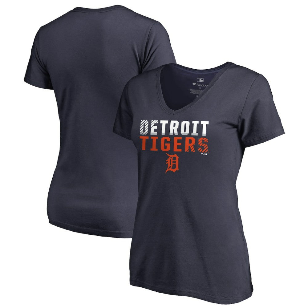 MLB Detroit Tigers Women's Fade Out V-Neck T-Shirt