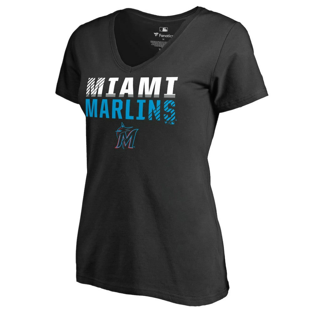 MLB Miami Marlins Women's Fade Out V-Neck T-Shirt