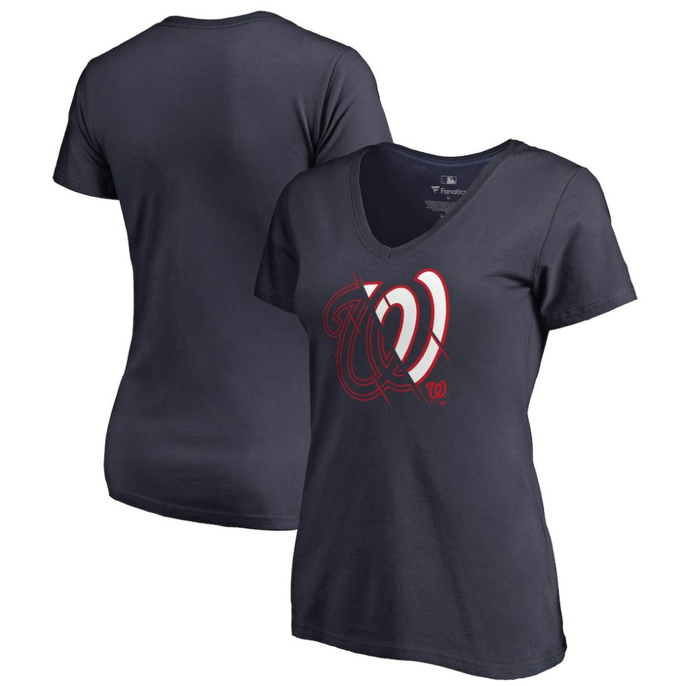 MLB Washington Nationals Women's X-Ray V-Neck T-Shirt