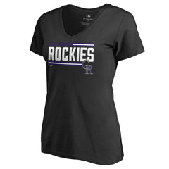 MLB Colorado Rockies Women's Onside Stripe V-Neck T-Shirt
