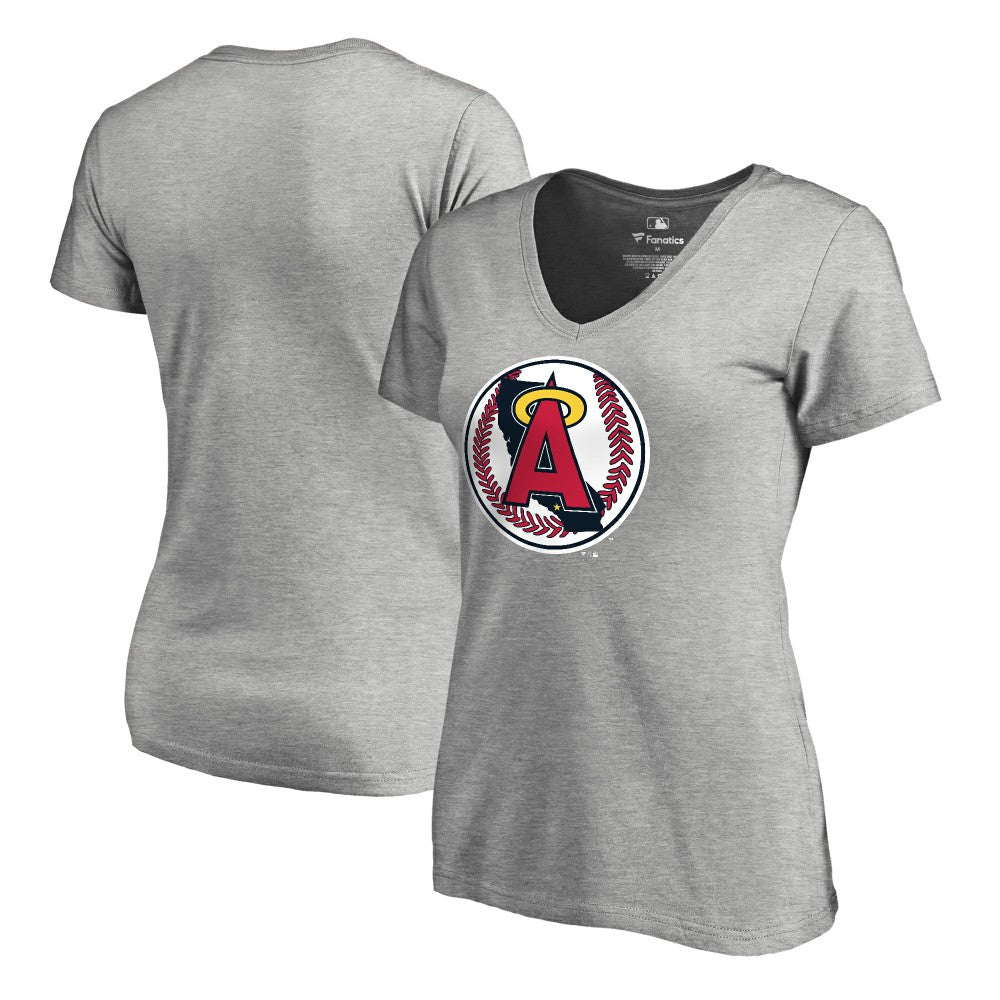 MLB California Angels Women's Cooperstown Collection Vintage Forbes V-Neck T-Shirt