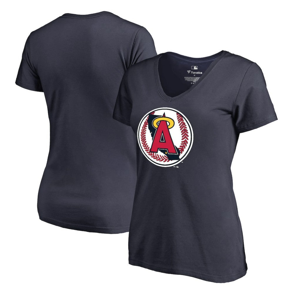 MLB California Angels Women's Cooperstown Collection Vintage Forbes V-Neck T-Shirt