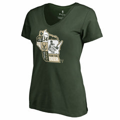 NBA Giannis Antetokounmpo Milwaukee Bucks Women's Player State V-Neck T-Shirt