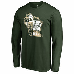 NBA Giannis Antetokounmpo Milwaukee Bucks Player State Long Sleeve T-Shirt