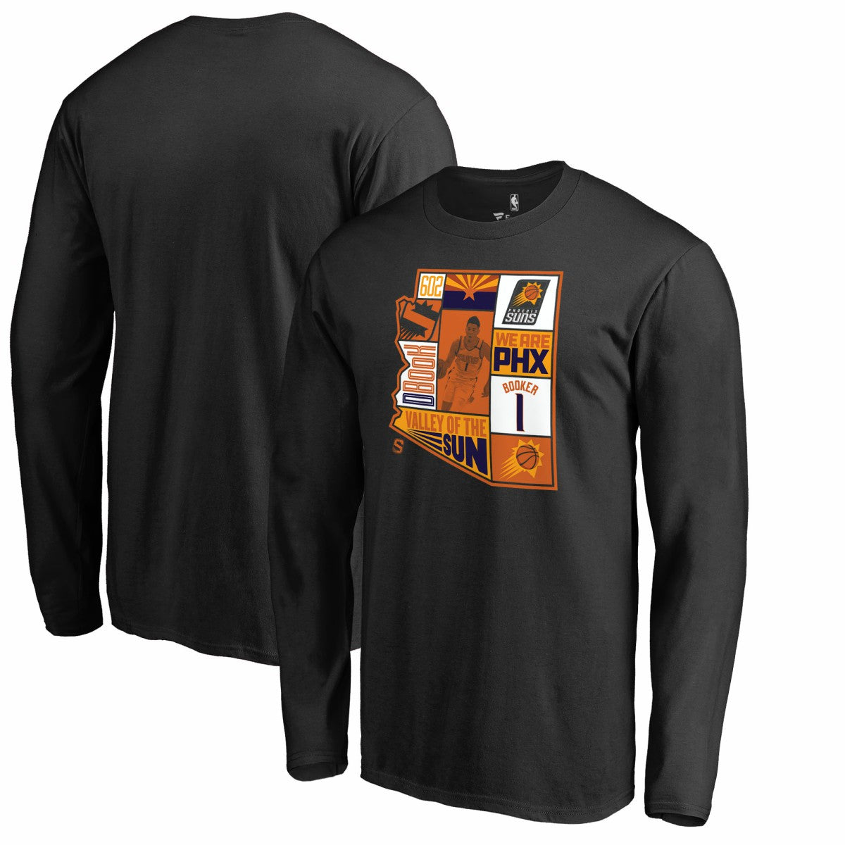 NBA Devin Booker Phoenix Suns Player State Long Sleeve T-Shirt