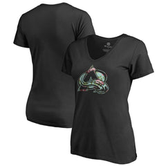 NHL Black Colorado Avalanche Women's Lovely V-Neck T-Shirt