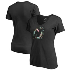 NHL Black New Jersey Devils Women's Lovely V-Neck T-Shirt