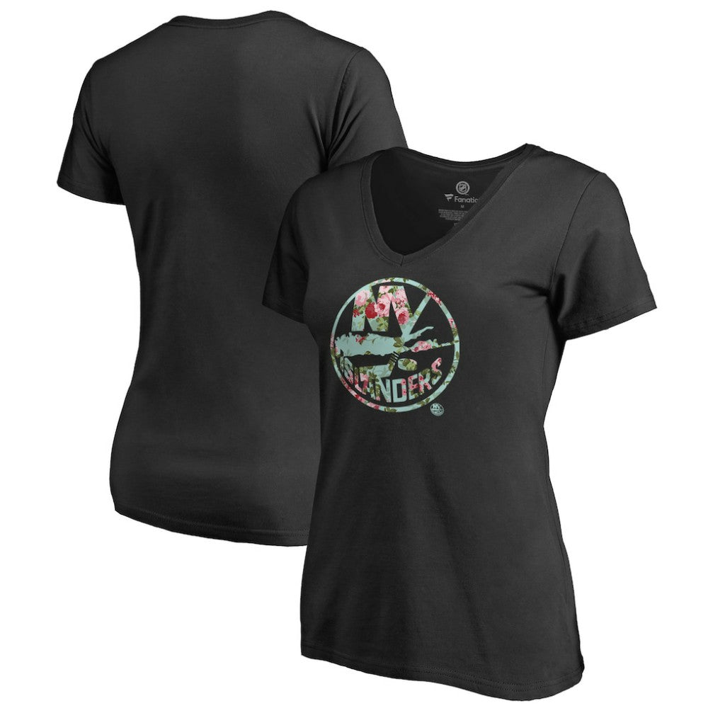 NHL Black New York Islanders Women's Lovely V-Neck T-Shirt