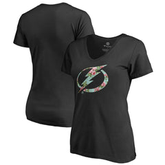 NHL Black Tampa Bay Lightning Women's Lovely V-Neck T-Shirt