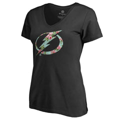 NHL Black Tampa Bay Lightning Women's Lovely V-Neck T-Shirt