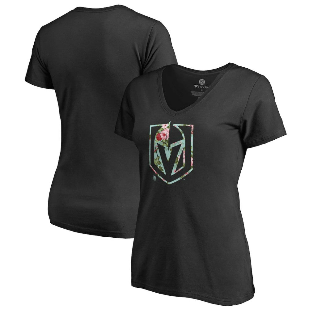 NHL Black Vegas Golden Knights Women's Lovely V-Neck T-Shirt