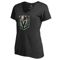 NHL Black Vegas Golden Knights Women's Lovely V-Neck T-Shirt