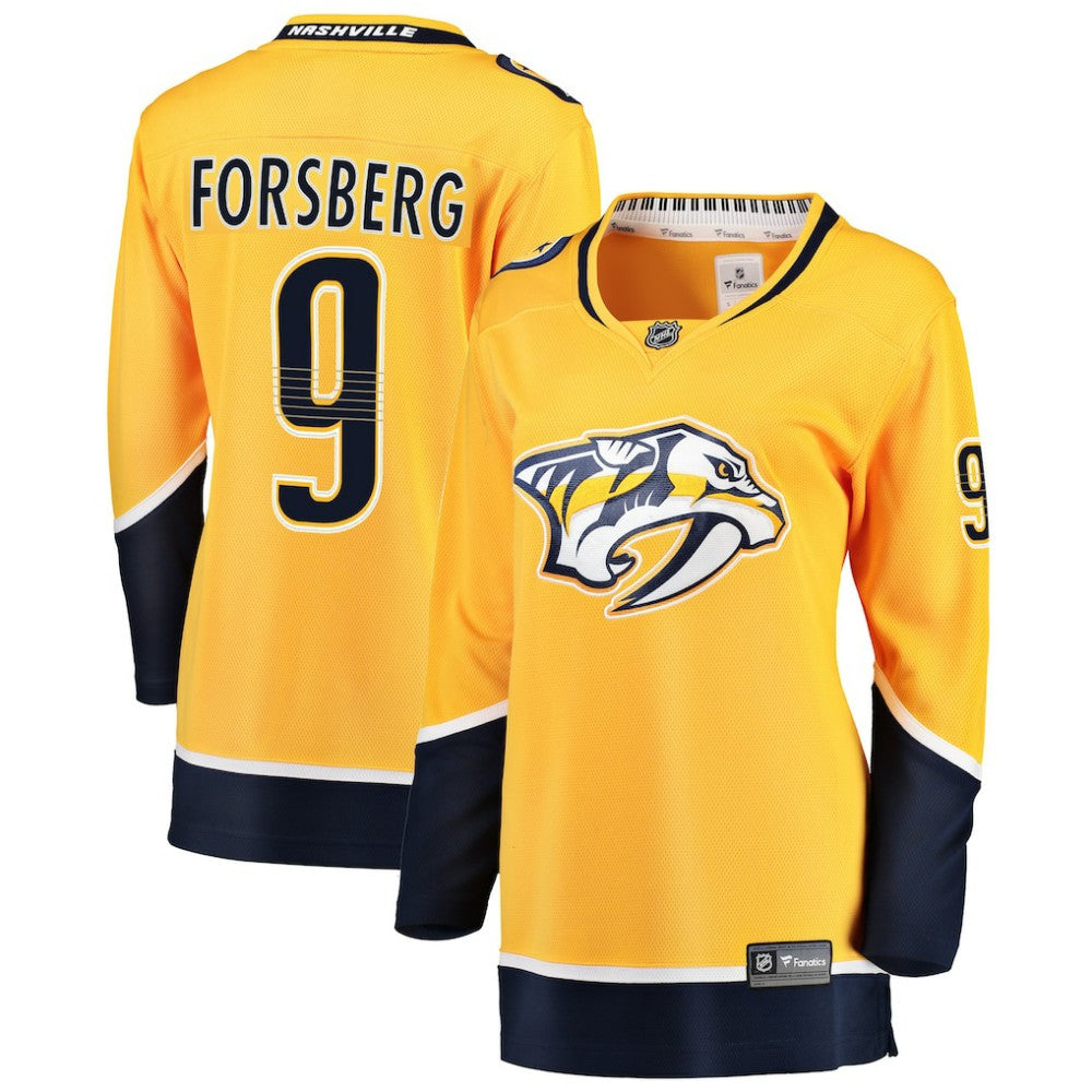 NHL Gold Filip Forsberg Nashville Predators Fanatics Women's Breakaway Player Jersey