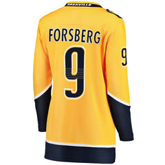 NHL Gold Filip Forsberg Nashville Predators Fanatics Women's Breakaway Player Jersey