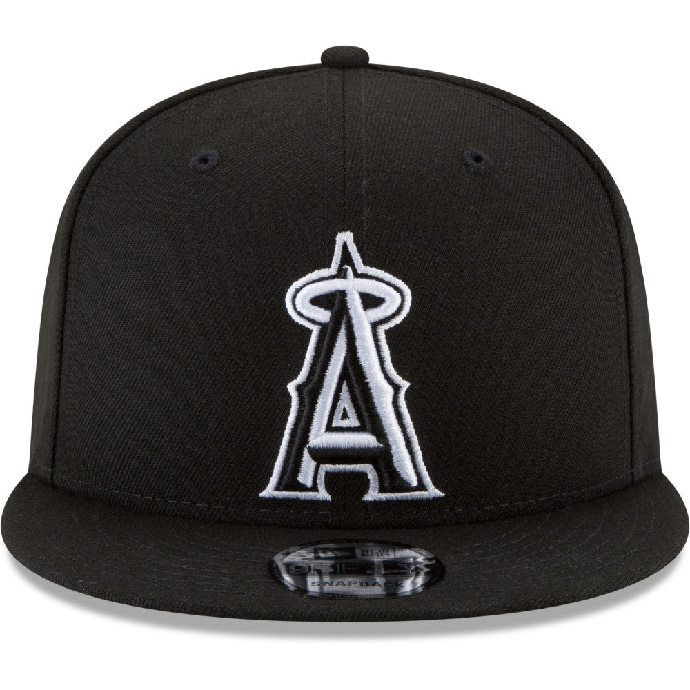 MLB Los Angeles Angels New Era Black & White 9FIFTY Snapback Hat