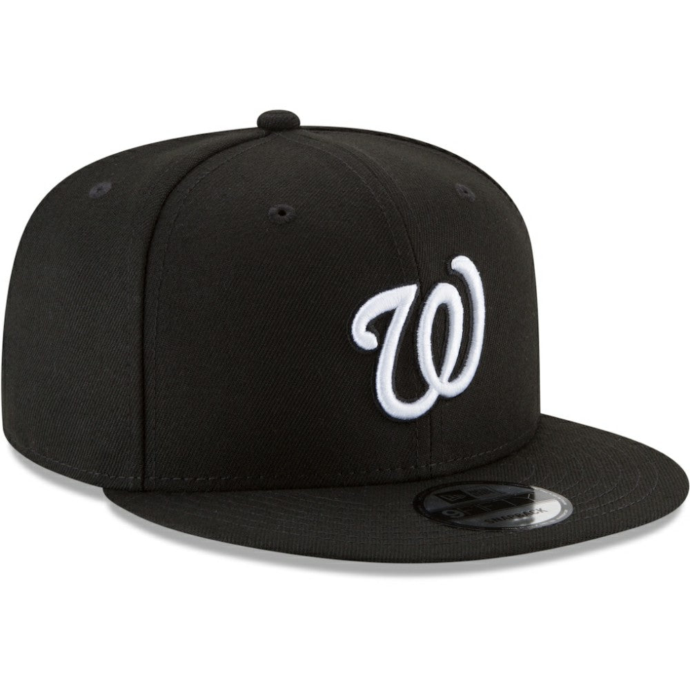 MLB Washington Nationals New Era Black & White 9FIFTY Snapback Hat