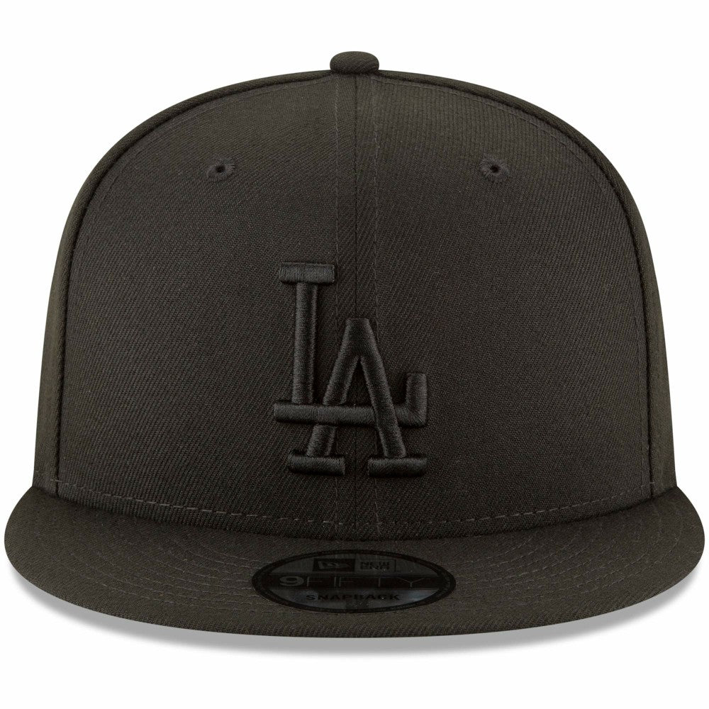 MLB Los Angeles Dodgers New Era Black on Black 9FIFTY Team Snapback Adjustable Hat