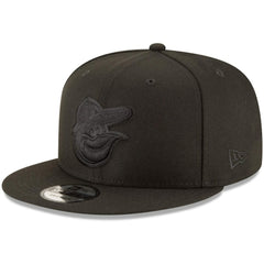 MLB Baltimore Orioles New Era Black on Black 9FIFTY Team Snapback Adjustable Hat