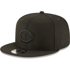 MLB Cincinnati Reds New Era Black on Black 9FIFTY Team Snapback Adjustable Hat