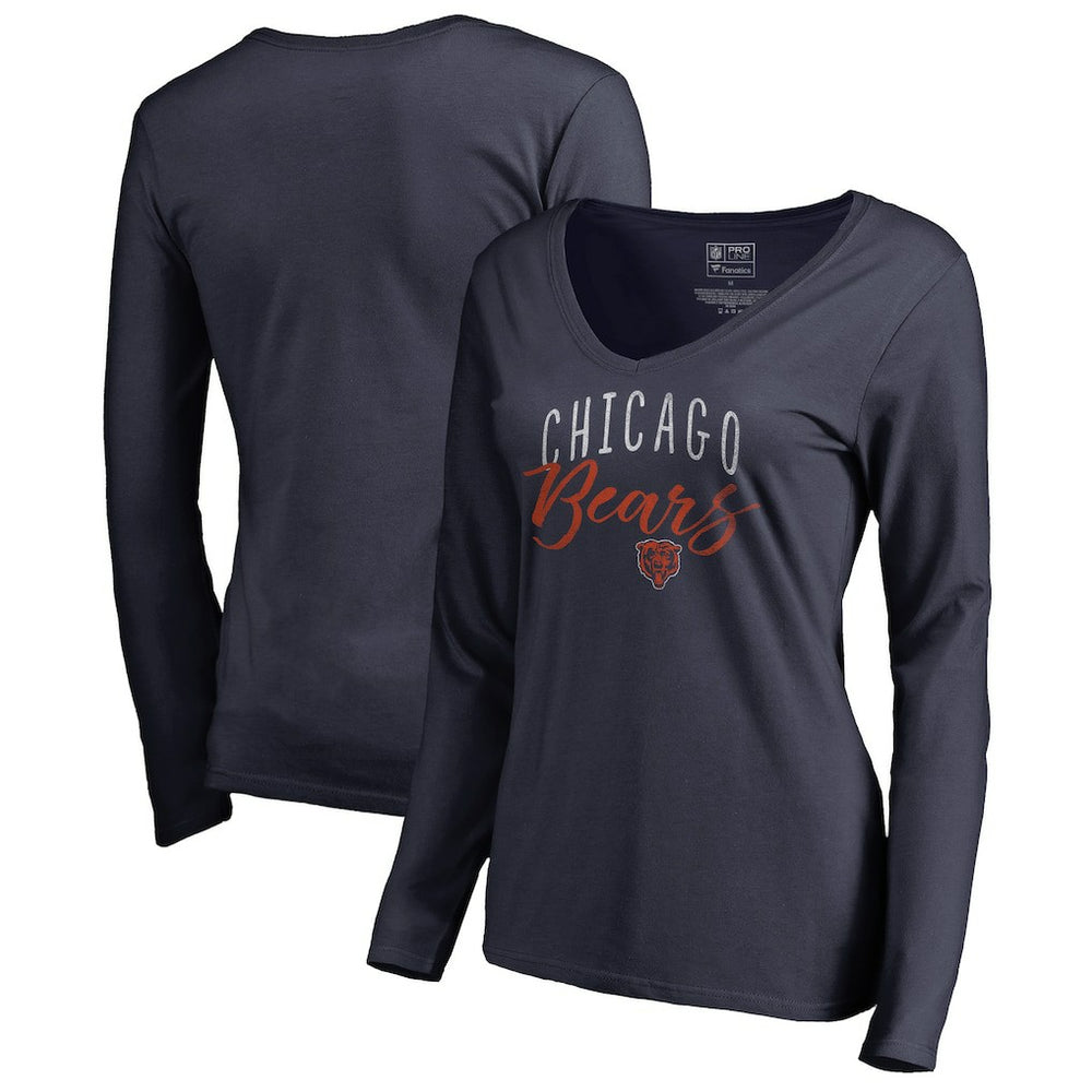 Women's Graceful Long Sleeve V-Neck T-Shirt - Chicago Bears
