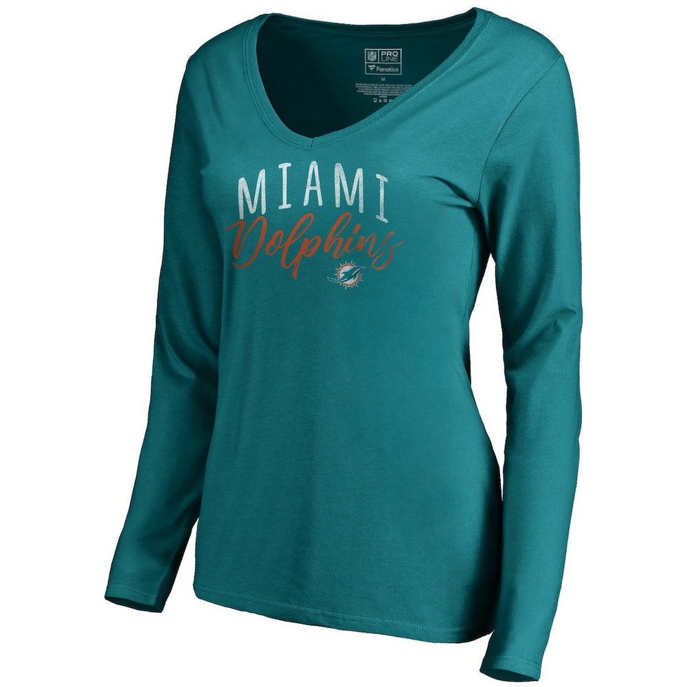 Women's Graceful Long Sleeve V-Neck T-Shirt - Miami Dolphins