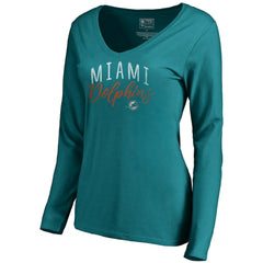 Women's Graceful Long Sleeve V-Neck T-Shirt - Miami Dolphins