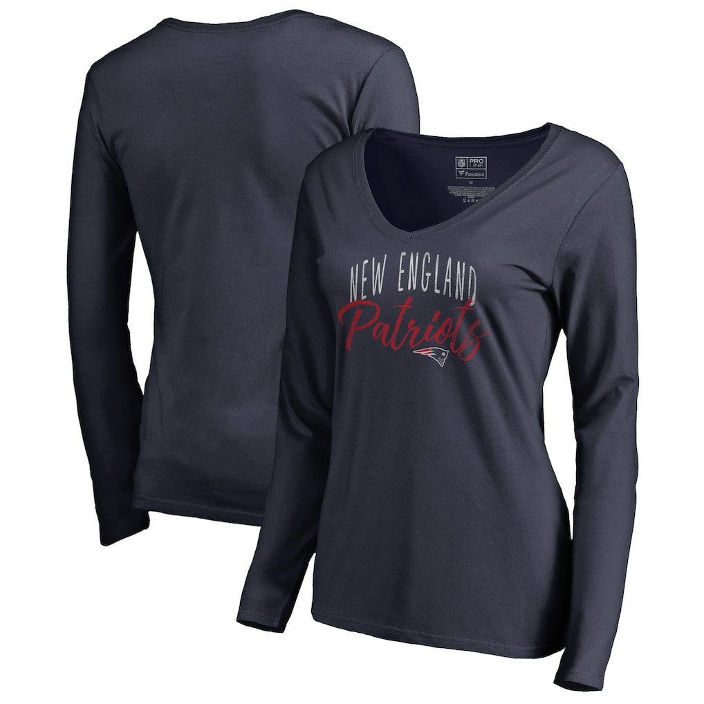Women's Graceful Long Sleeve V-Neck T-Shirt - New England Patriots