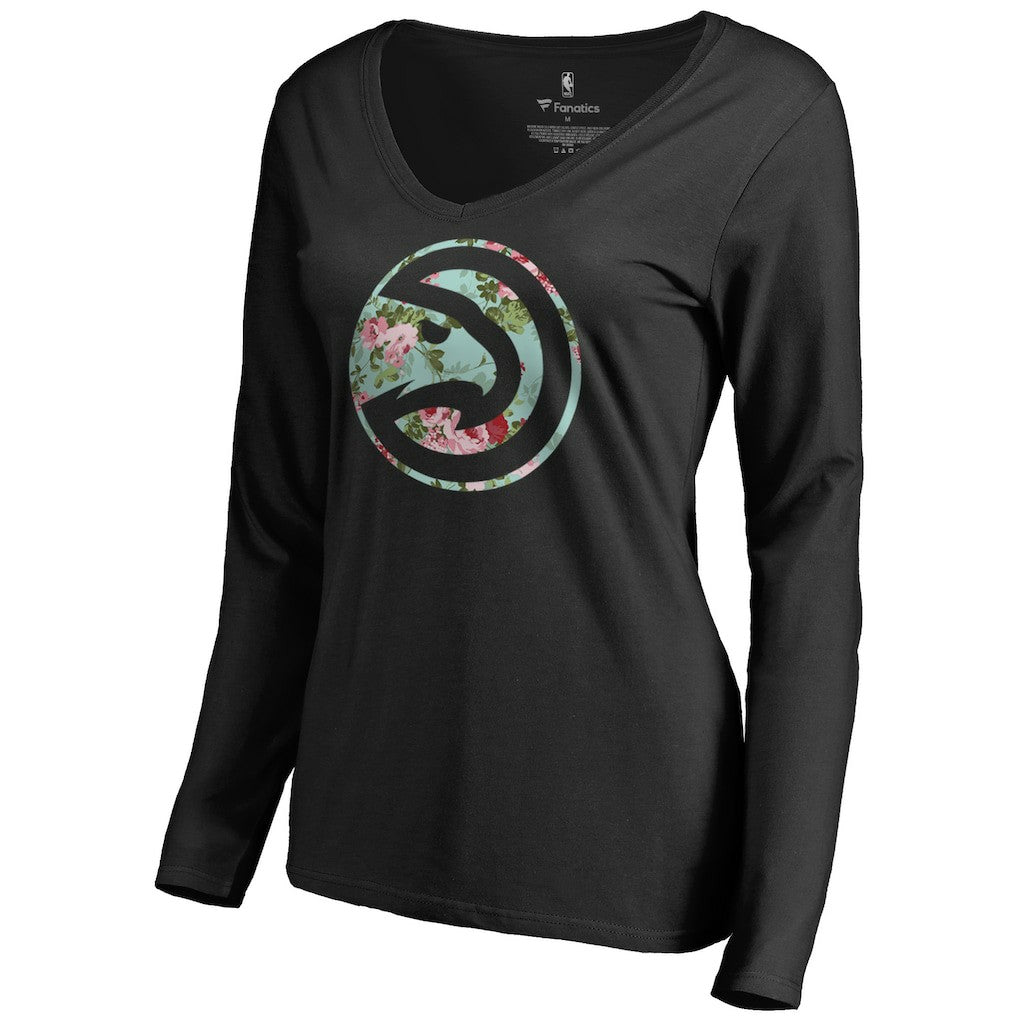 NBA Atlanta Hawks Women's Lovely V-Neck Long Sleeve T-Shirt