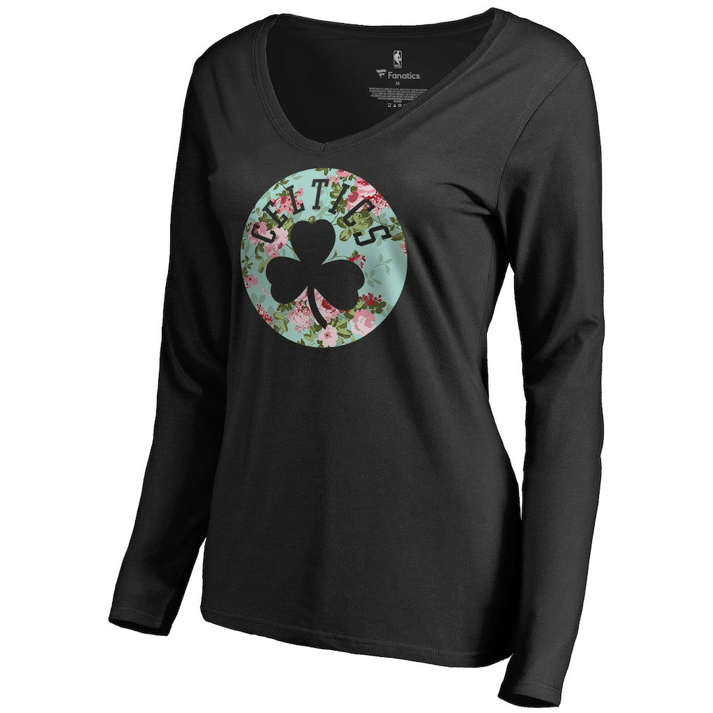 NBA Boston Celtics Women's Lovely V-Neck Long Sleeve T-Shirt