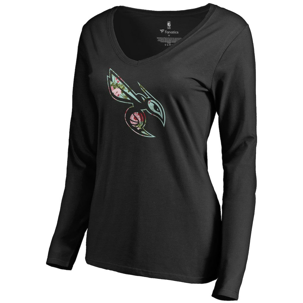 NBA Charlotte Hornets Women's Lovely V-Neck Long Sleeve T-Shirt