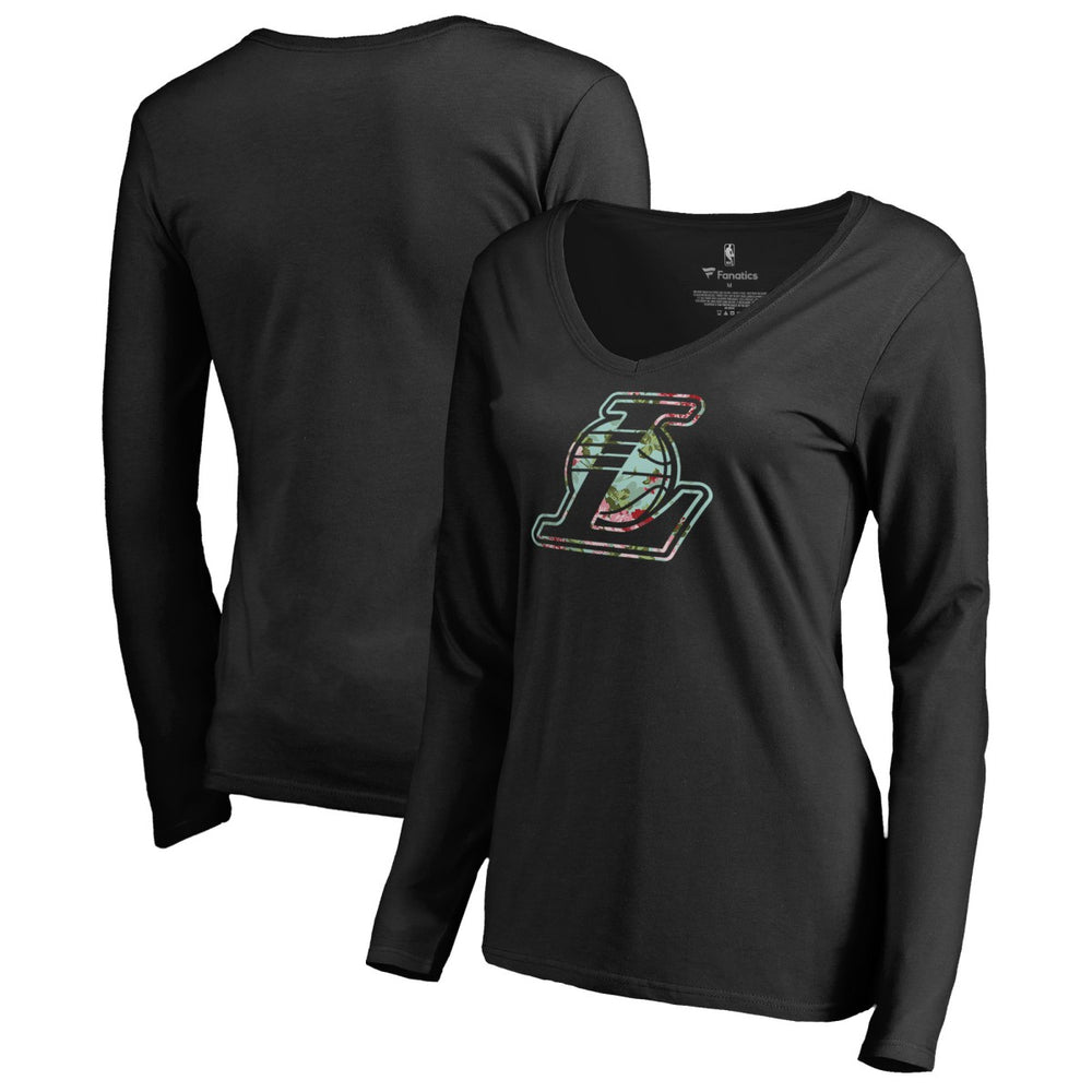NBA Los Angeles Lakers Women's Lovely V-Neck Long Sleeve T-Shirt